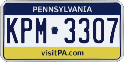 PA license plate KPM3307