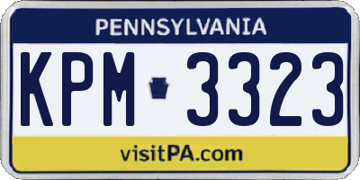 PA license plate KPM3323