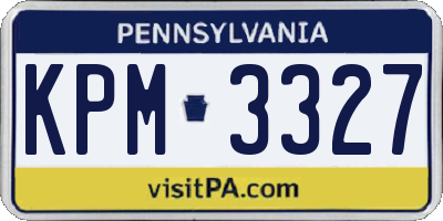 PA license plate KPM3327