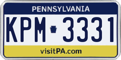 PA license plate KPM3331