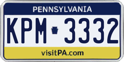 PA license plate KPM3332