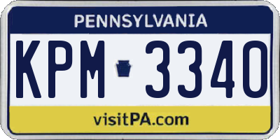 PA license plate KPM3340