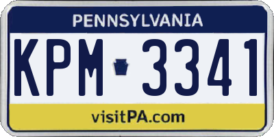 PA license plate KPM3341
