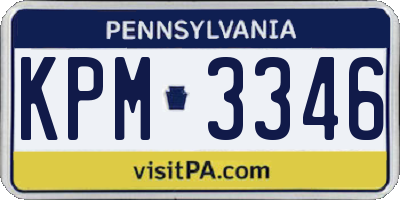 PA license plate KPM3346