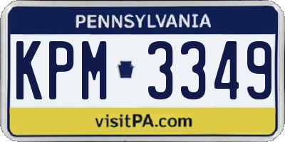 PA license plate KPM3349