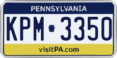 PA license plate KPM3350