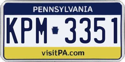 PA license plate KPM3351