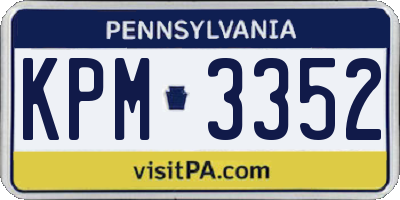 PA license plate KPM3352