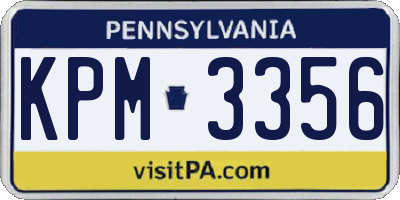 PA license plate KPM3356