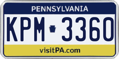 PA license plate KPM3360
