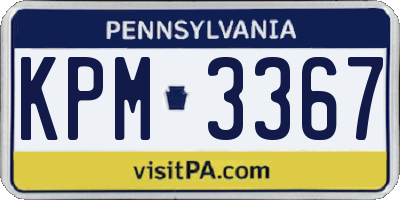 PA license plate KPM3367