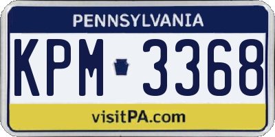 PA license plate KPM3368