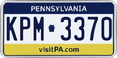 PA license plate KPM3370