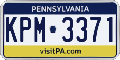 PA license plate KPM3371