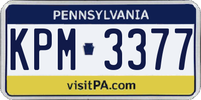 PA license plate KPM3377