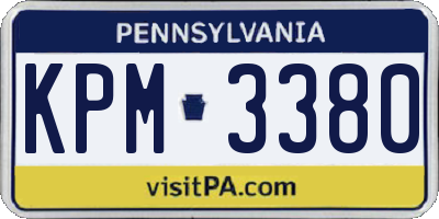 PA license plate KPM3380
