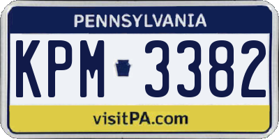 PA license plate KPM3382
