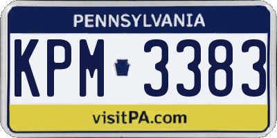 PA license plate KPM3383