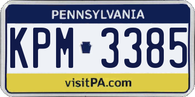 PA license plate KPM3385