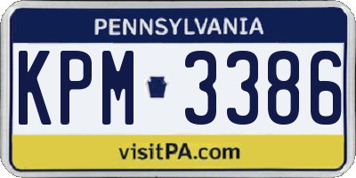 PA license plate KPM3386