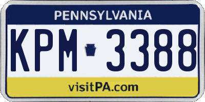 PA license plate KPM3388