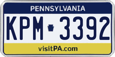 PA license plate KPM3392