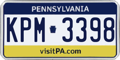 PA license plate KPM3398