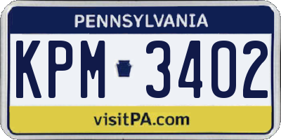 PA license plate KPM3402
