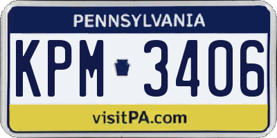 PA license plate KPM3406