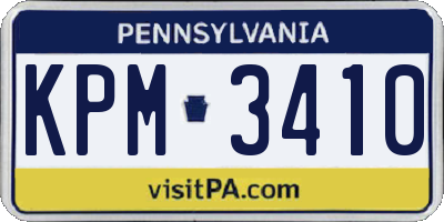 PA license plate KPM3410