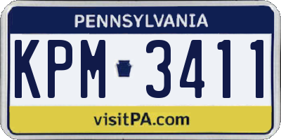 PA license plate KPM3411