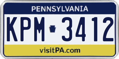 PA license plate KPM3412
