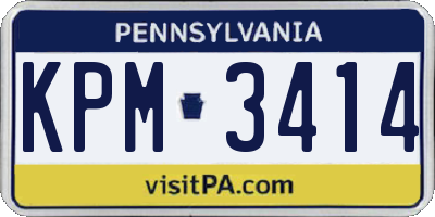 PA license plate KPM3414