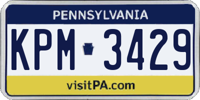 PA license plate KPM3429
