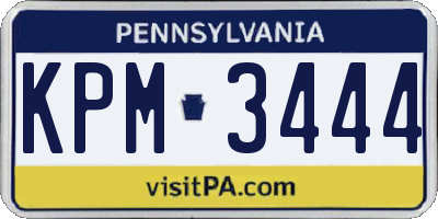 PA license plate KPM3444