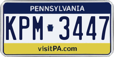 PA license plate KPM3447