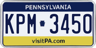 PA license plate KPM3450