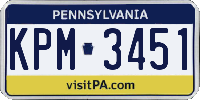 PA license plate KPM3451
