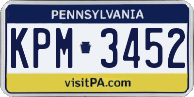 PA license plate KPM3452
