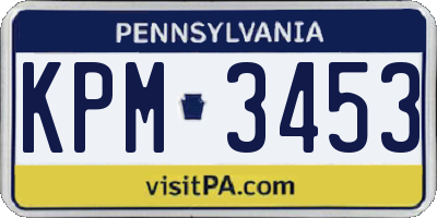PA license plate KPM3453