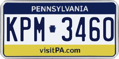 PA license plate KPM3460