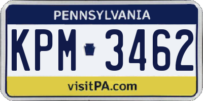 PA license plate KPM3462