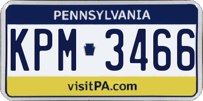 PA license plate KPM3466