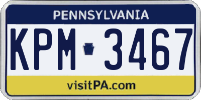 PA license plate KPM3467