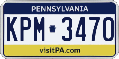 PA license plate KPM3470