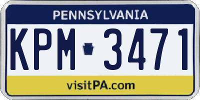 PA license plate KPM3471