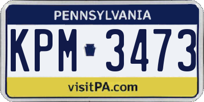 PA license plate KPM3473