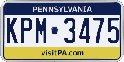 PA license plate KPM3475