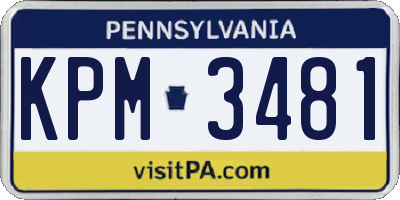 PA license plate KPM3481