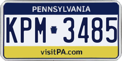 PA license plate KPM3485